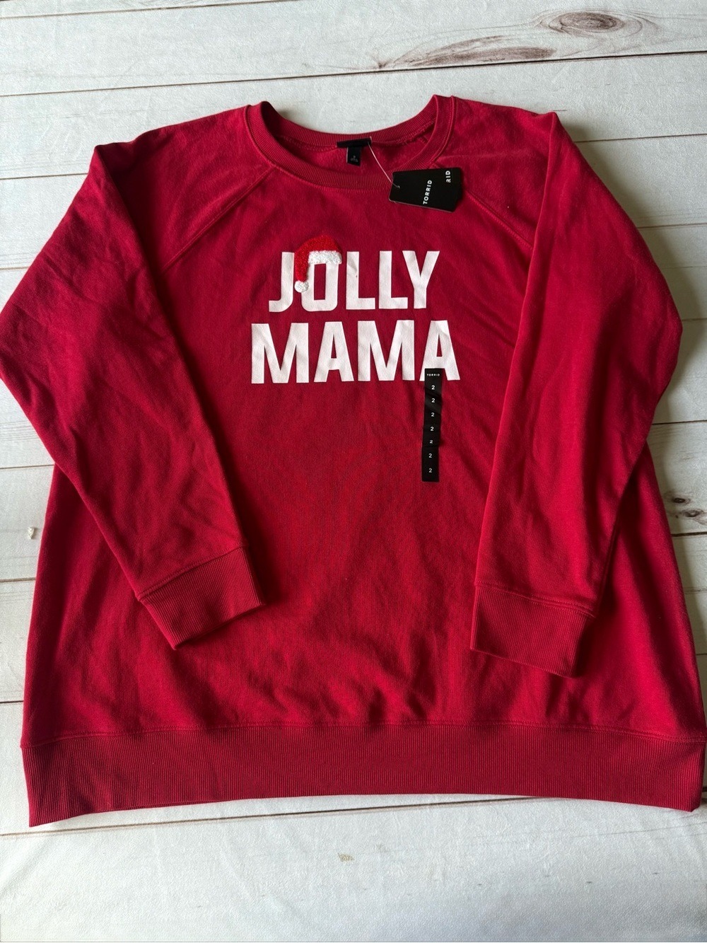NWT Torrid Jolly Mama Classic Fit Cozy Fleece Sweatshirt Jester Red Size 2X 18-2